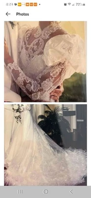 Ivory Vintage Wedding Dress Preserved in Box, Elegant Lace Satin - Image 1 of 4