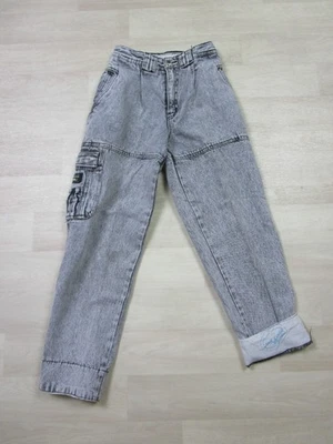 Jeans de carga utilitário lavado com ácido vintage corneta menino tamanho 23 Air Command meninos jovens - Imagem 1 de 4