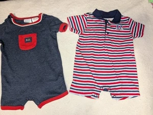 2 Infant Boy Simply Basic One Piece Shorts Outfits Size 6-9 months - Picture 1 of 8