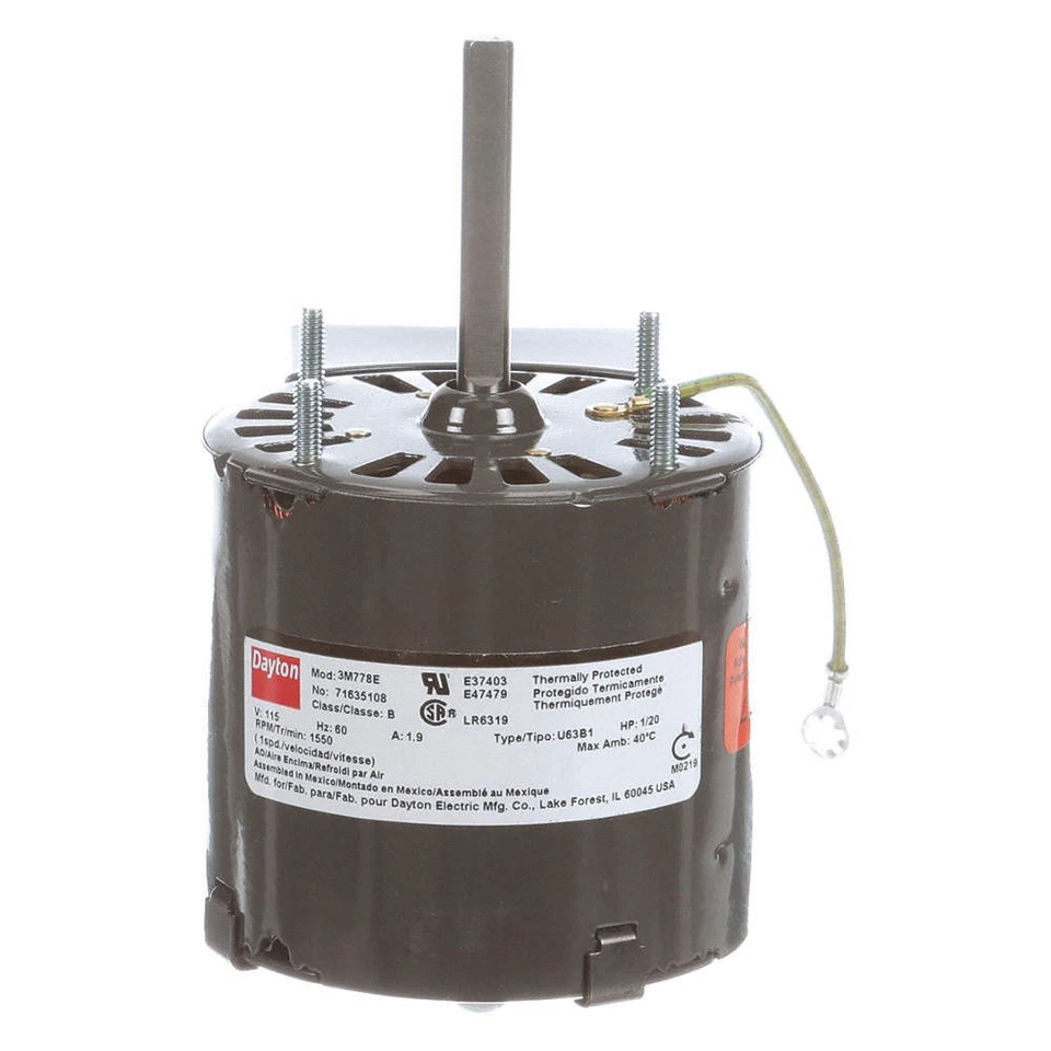 DAYTON 71635108M Motor,1/20 HP,1550 rpm,3.3,115V 3M778 - Image 1 of 1