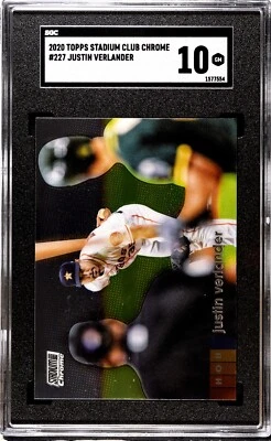 2020 Topps Stadium Club Chrome #227 Justin Verlander SGC 10 GEM MINT - Image 1 of 2