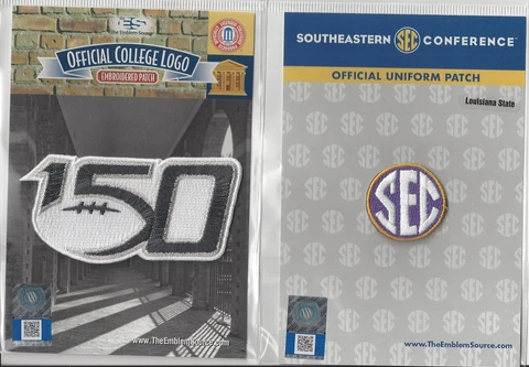 2019 NCAA College Football 150th Anniversary LSU SEC Conference Patch Combo Cover