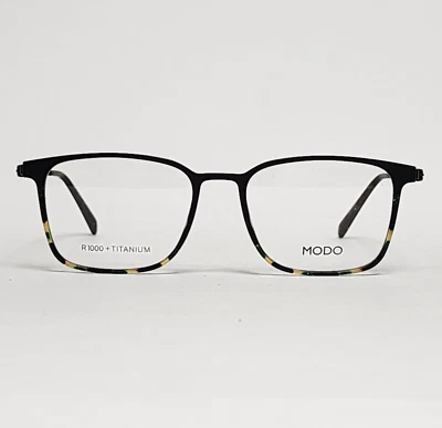 Gafas cuadradas de titanio ultraligeras MODO 7023 para hombre en negro mate/grn tort | 52 mm Foto 1 de 4