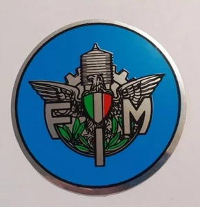VECCHIO ADESIVO MOTO /Old Sticker FMI FEDERAZIONE MOTOCICLISTICA ITALIANA (cm 7 - Picture 1 of 1