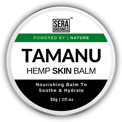 SERA ORGANICS Tamanu Hemp Balm - Eczema Psoriasis Rosacea Acne Scars Stretch Marks Cream 30g