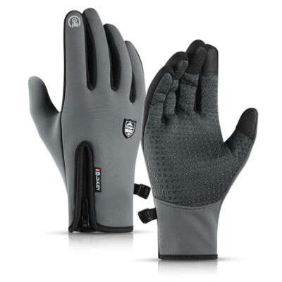 Winter Thermal Cycling Gloves Non-Slip Touch Screen Bike Bicycle Warm Mittens - Image 1 of 4