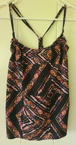 Top Billabong donna S seta Geo Tank stampa tribale multicolore incrociato dietro spalline  - Foto 1 di 6