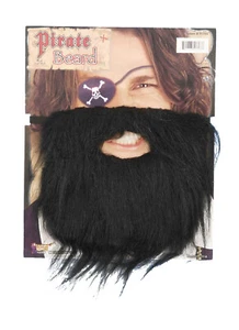 Classic Pirate Bushy Black Halloween Synthetic Fiber Beard & Moustache Set, F... - Picture 1 of 1