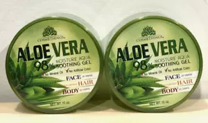 2er-Pack Cosmethings Aloe Vera Feuchtigkeit Aqua beruhigendes Gel - Gesicht, Haare & Körper 10oz - Bild 1 von 2