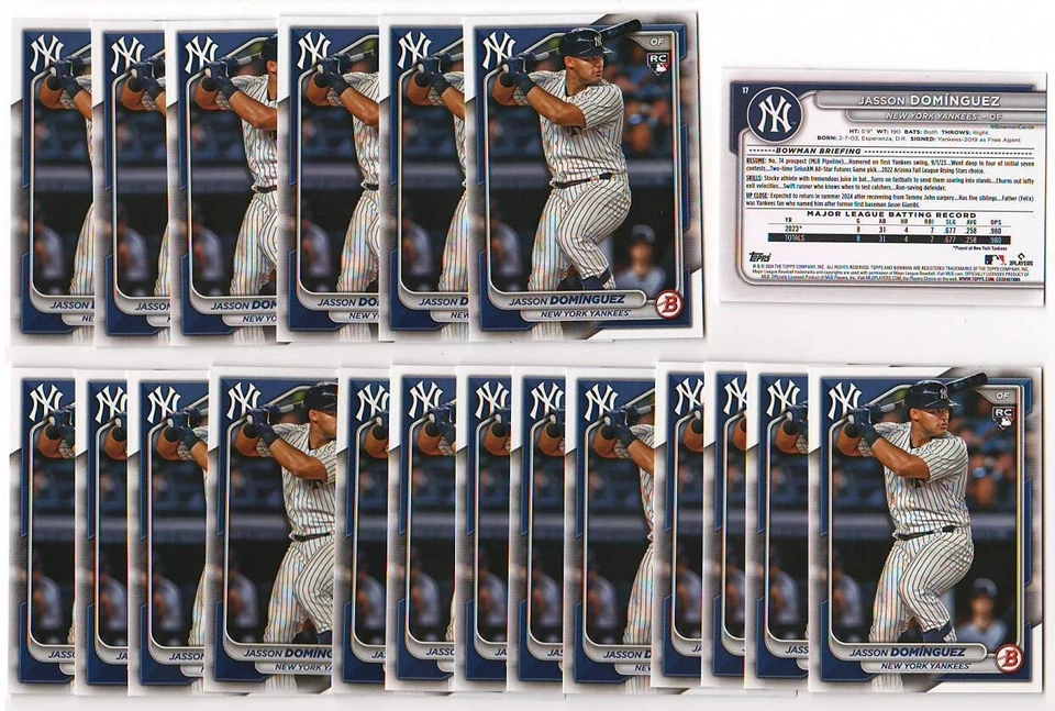 x100 Jasson Dominguez 2024 Bowman #17 Rookie Card RC lot/set New York Yankees!!! - Image 1 of 1