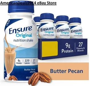 Ensure Original Nutrition Shake Butter Pecan 8 Fl Oz Choose 6 OR 30 Bottles - Picture 1 of 7