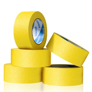 Yellow Painters Tape,2" X 60 Yards X 5 Rolls (300 Yards Total) - Medium Adhesive - Picture 1 of 12