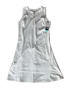 Damen weiß Tennis Pickleball Kleid Rock Tank Outfit Reißverschluss tailliert Größe Small - Bild 1 von 2
