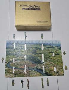 VTG VICTORY Gold Box Wooden Jigsaw Puzzle Hand Cut 200 PC Bremgarten Switzerland - Picture 1 of 3