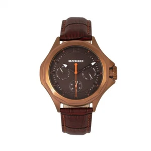 Breed Tempe Men's Brown Leather Band Bronze Watch w/ Day Date BRD6906 - Picture 1 of 3