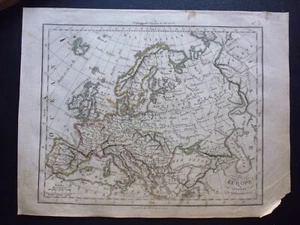carte géographique coloré "l'Europe" de l'an 1823 :chez Tardieu-Denesle - Imagen 1 de 3