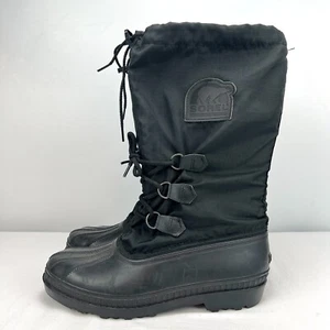 Sorel Herren groß schwarz Stiefel Filz gefüttert Gummi Schnürung Winter Schnee Regen Größe 10 - Bild 1 von 17