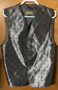 Perry Ellis Mens Suit Waistcoat Vest Coat Tuxedo Formal Wedding Size L Designer - Picture 1 of 4