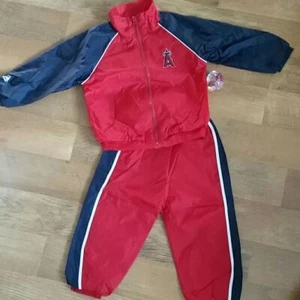 Majestic Los Angeles Angels Baseball Red Logo Nylon Tracksuit - Jacket & Joggers - Picture 1 of 8
