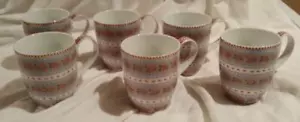 6er Set PIP Home Kaffee/Teetasse/Becher mit kleinen rosa Rosen & Goldrand - Bild 1 von 4