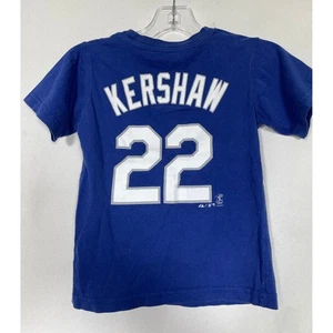 Clayton Kershaw #22 Los Angeles Dodgers Majestic Blue Jersey T-Shirt Toddler 4T - Picture 1 of 7