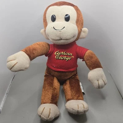 Curious George 15 pulgadas mono peluche camisa roja KellyToy 2005 peluche Foto 1 de 4