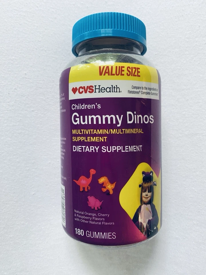 CVS Health 儿童软糖恐龙多种维生素多种矿物质 180 件有效期至 12/25 — 第 1/3 张图片