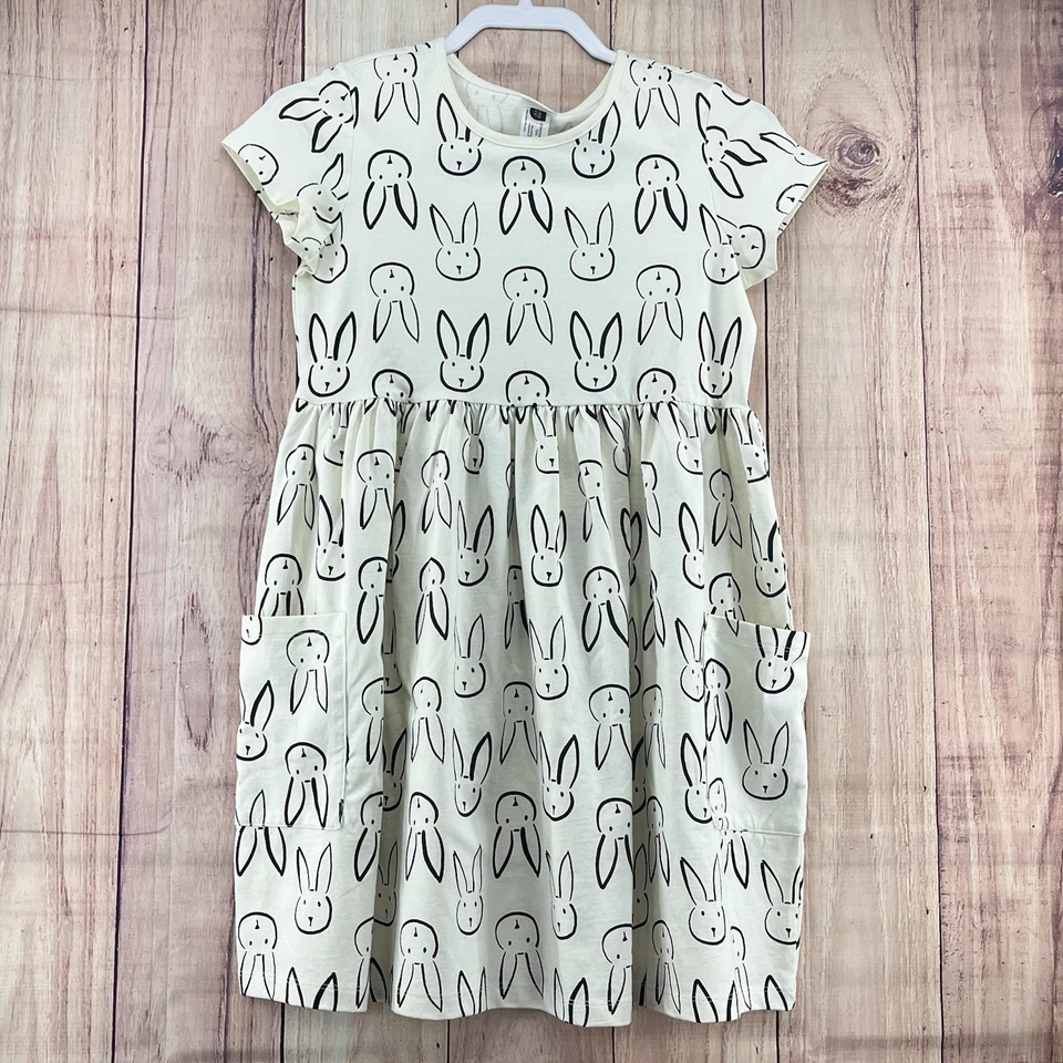 Vestido Hanna Anderson Niñas Pascua Parque Infantil Con Bolsillos Talla 12 Mangas Cortas Foto 1 de 4