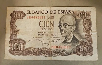 Billete de 100 pesetas España 1970 Foto 1 de 2