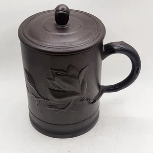 Cinese Yixing Zisha Tea Mug/ Pot Wirh Lid Purple Clay 5 1/4" Tall - Picture 1 of 10