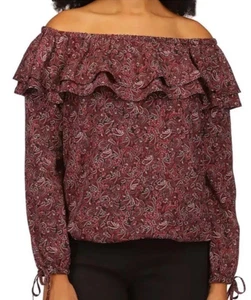 Top MICHAEL MICHAEL KORS Mujer Borgoña Sin Forro Puños Elásticos Talla S - Imagen 1 de 9