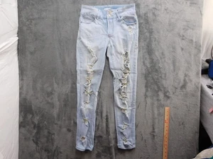 Rue21 Jeans Womens 5 Light Wash Distressed Skinny Ripped High Rise Stretch Denim - Picture 1 of 12