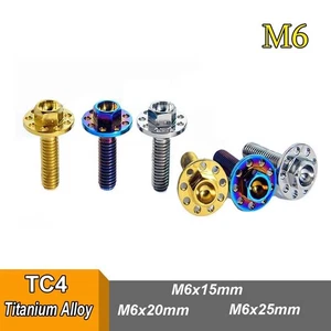 Perno de titanio M6x15mm/20/25mm brida externa cabeza hexagonal arandela tornillo integración - Imagen 1 de 11