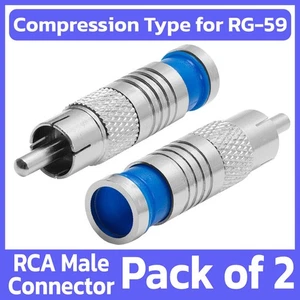 2 Stück Cinch Kompressionsstecker für RG59 Koaxialkabel Koaxialkabel Wasserdicht - Bild 1 von 4