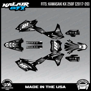 Graphics Kit for Kawasaki KX250F KX 250F (2017-2020) Rebel - WHITE - Imagen 1 de 4