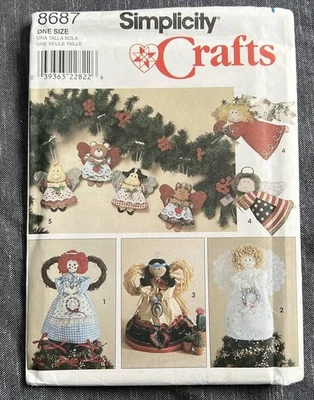 Simplicity Pattern 8687 Christmas Tree Toppers Ornaments Native American Angel - Image 1 of 2