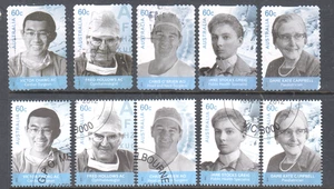 Australia 2012 Medical Doctors set 5 CTO sheet stamps + set 5 booklet stamps. - Bild 1 von 1