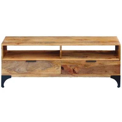 TV Stand Monitor Stand Desktop Stand TV Console Media Unit Mango Wood vidaXL - Image 1 of 2