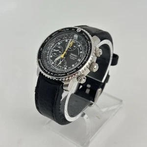 Orologio Uomo Seiko Pilot Flightmaster SNA411P1 Cronografo Sveglia 7T62-0EB0 - Foto 1 di 9