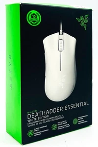 White Razer DeathAdder Essential Wired Gaming Wired Mouse W/ 6400DPI & 5 Buttons - Picture 1 of 4