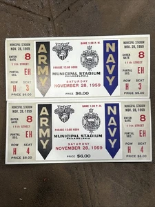 Boleto del ejército 1959 contra el estadio municipal de fútbol americano universitario de la Marina Philadelphia PA - Imagen 1 de 13