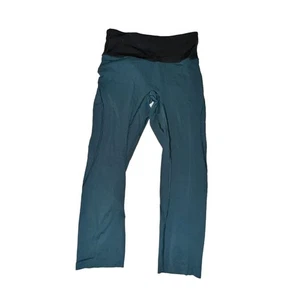 Lululemon Run The Day Crop femme taille 6 sous-marin noir vert poche zippée Nulux - Photo 1/6