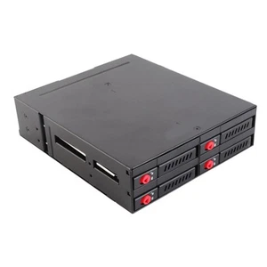 4 Bay HDD Cage Chassis 5.25in Drive Tray 2.5in Mobile Rack Compatible 9 BEA - Picture 1 of 12