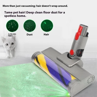 Rotating Vacuum Cleaner Brush Green LED Dust Detection Gentle External Home - Image 1 of 4
