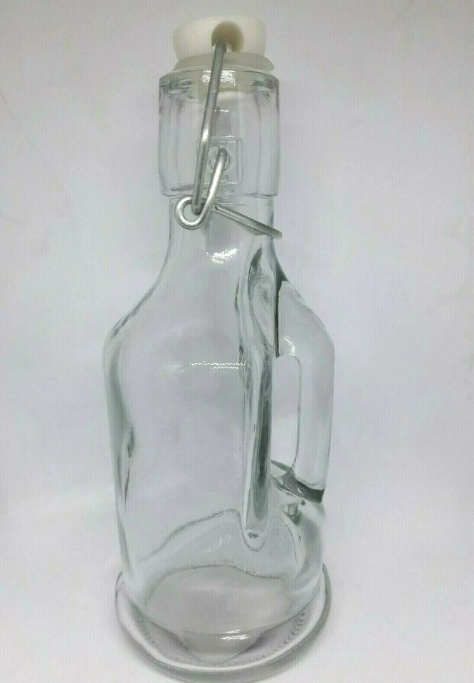 Bottiglia in vetro trasparente con manico e chiusura con tappo ermetico 175ml - Immagine 1 di 1