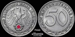 Deutschland, Drittes Reich, 50 Pfennig 1939 F, Stuttgart, Stempelglanz - Bild 1 von 4
