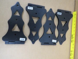 Menge 4 10" SCHWARZ Oberfläche Zierband Scharniere ohne Schrauben Neu aus altem Lagerbestand - Bild 1 von 5