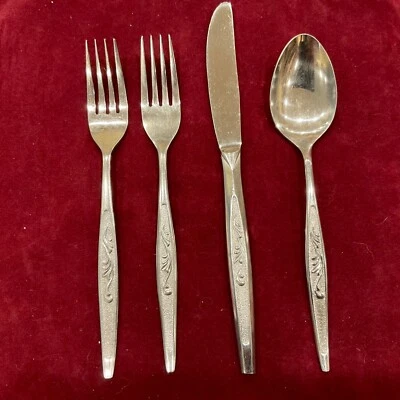 Cuchillo cuchara sopa cubiertos de acero inoxidable 4 tenedores de cena Carlton CAS1 Woodcrest 2 Japón Foto 1 de 4