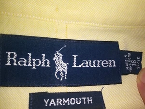 Polo Ralph Lauren Long Sleeve Button Up Shirt Yellow 16 34/35 Yarmout HighQualiy - Picture 1 of 3