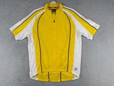 Jersey de ciclismo Novara adulto grande amarillo blanco cremallera completa manga corta poliéster Foto 1 de 4